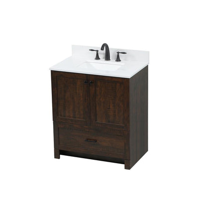 30 inch Single bathroom vanity in expresso with backsplash