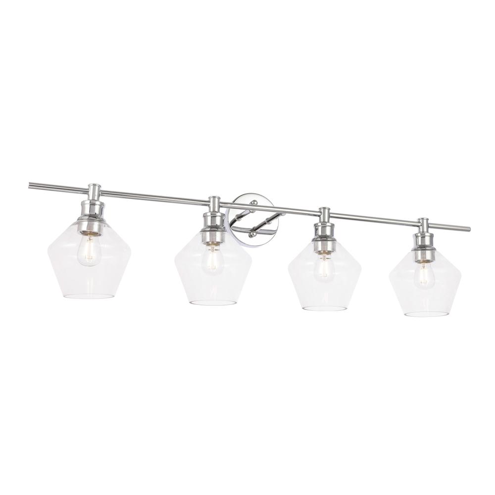 Gene 4 light Chrome and Clear glass Wall sconce