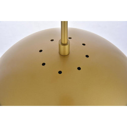 Eclipse 1 Light Brass Pendant With Frosted White Glass