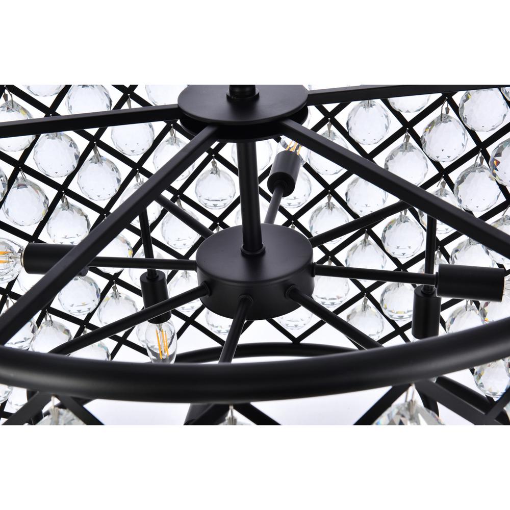 Madison 8 light Matte Black Chandelier Clear Royal Cut Crystal