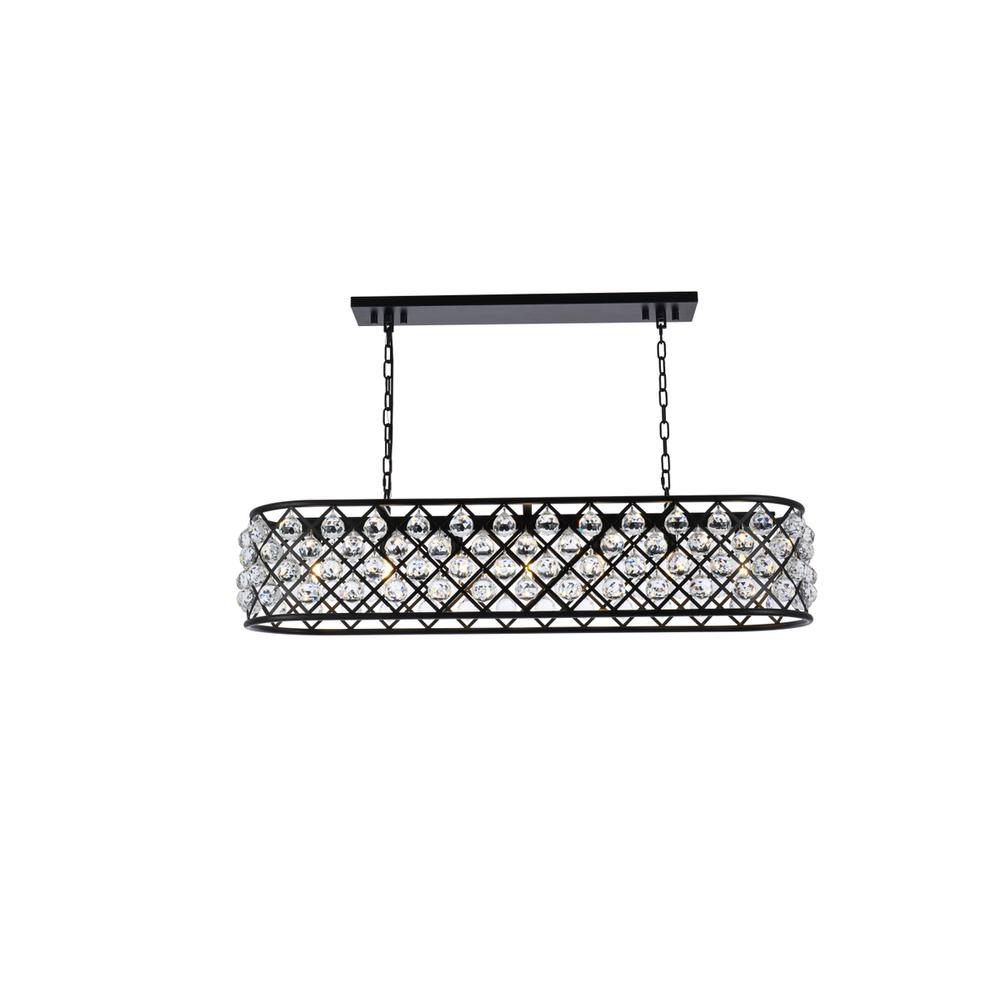 Madison 7 light Matte Black Chandelier Clear Royal Cut Crystal