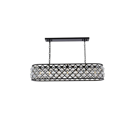 Madison 7 light Matte Black Chandelier Clear Royal Cut Crystal