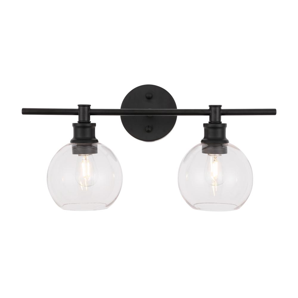 Collier 2 light Black and Clear glass Wall sconce