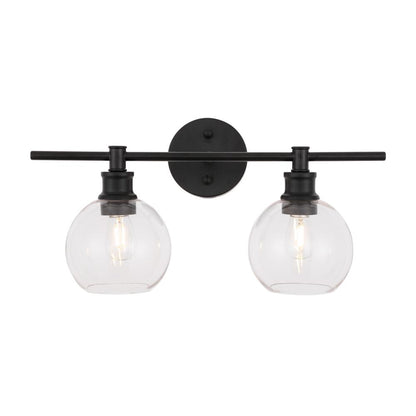 Collier 2 light Black and Clear glass Wall sconce