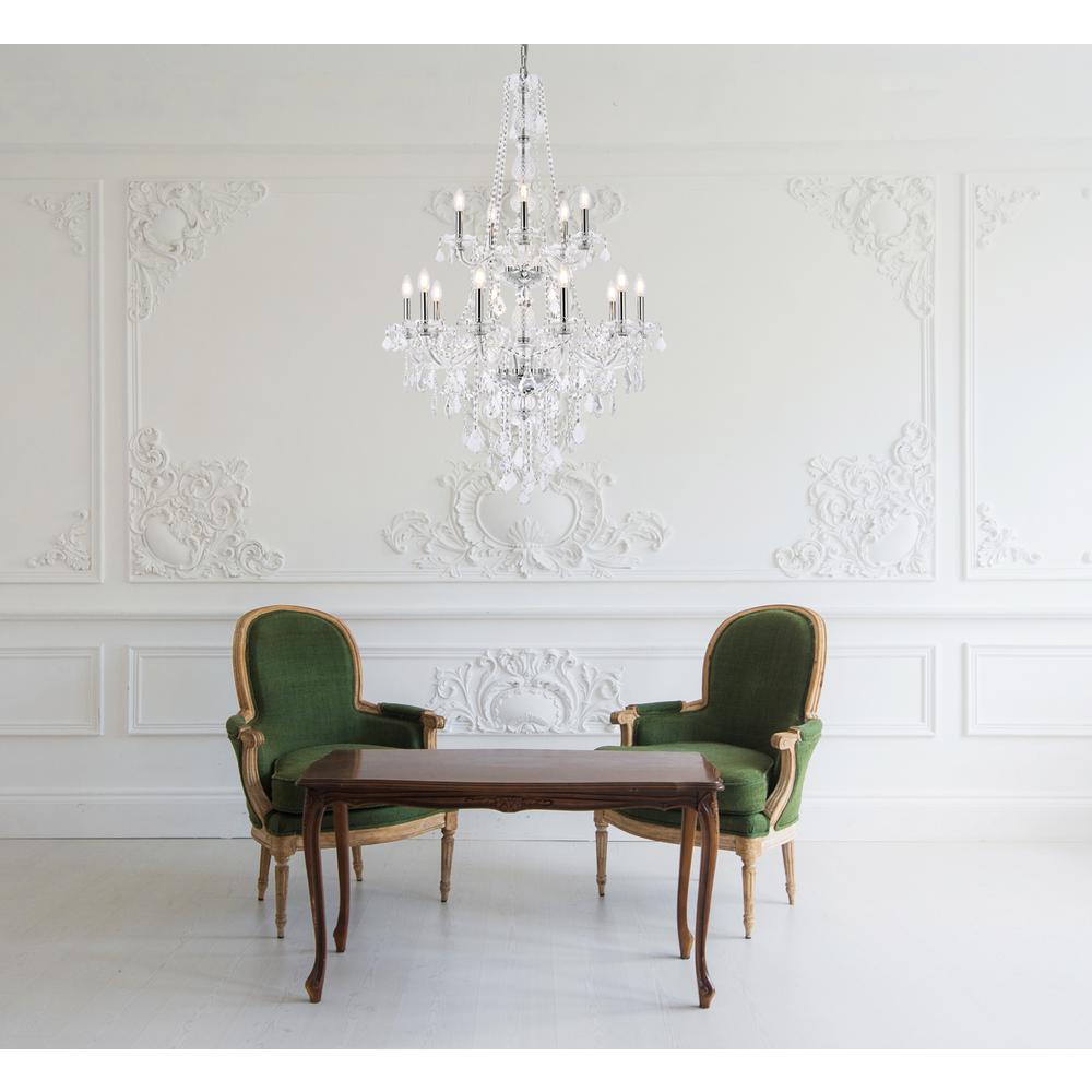 Verona 15 light Chrome Chandelier Clear Royal Cut Crystal