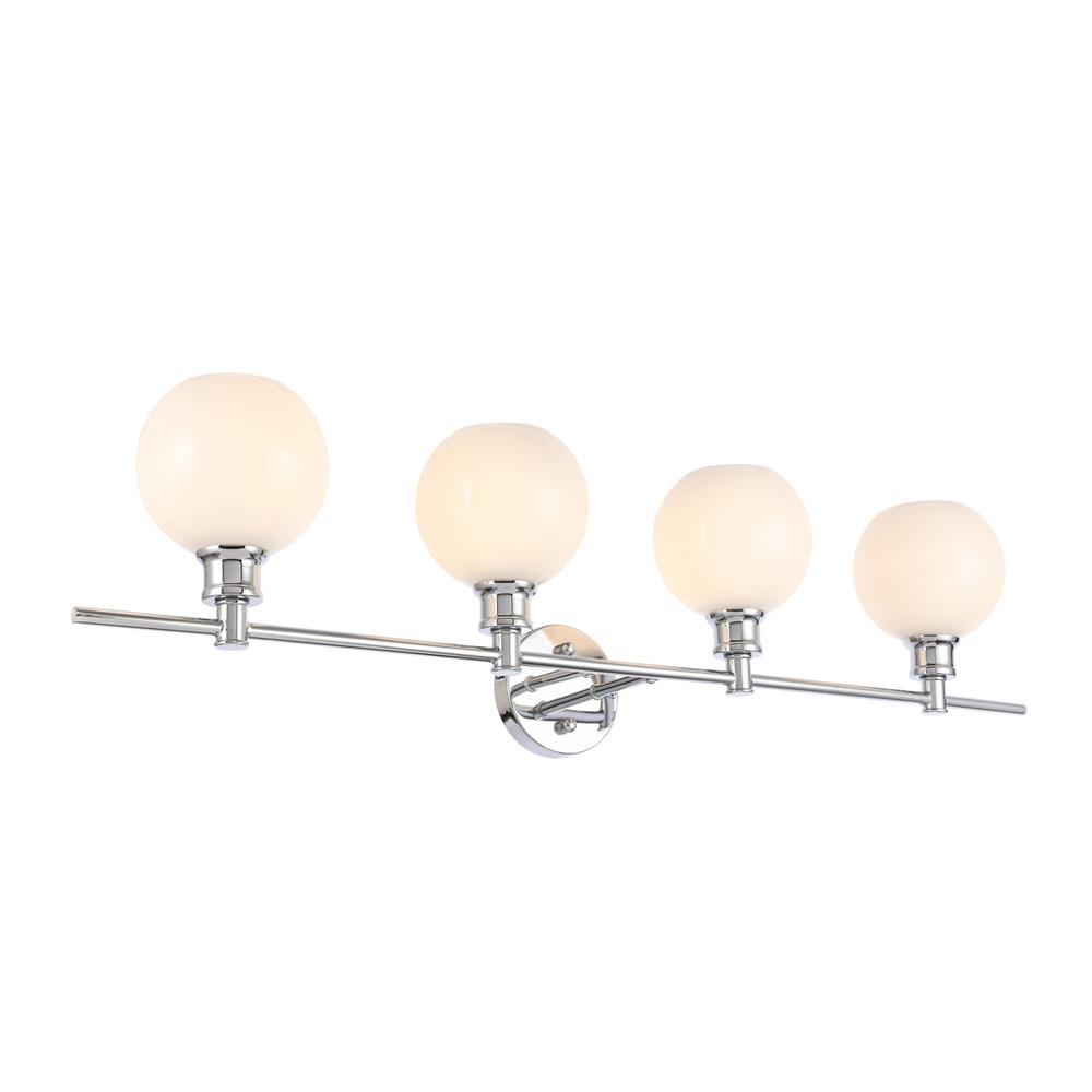 Collier 4 light Chrome and Frosted white glass Wall sconce