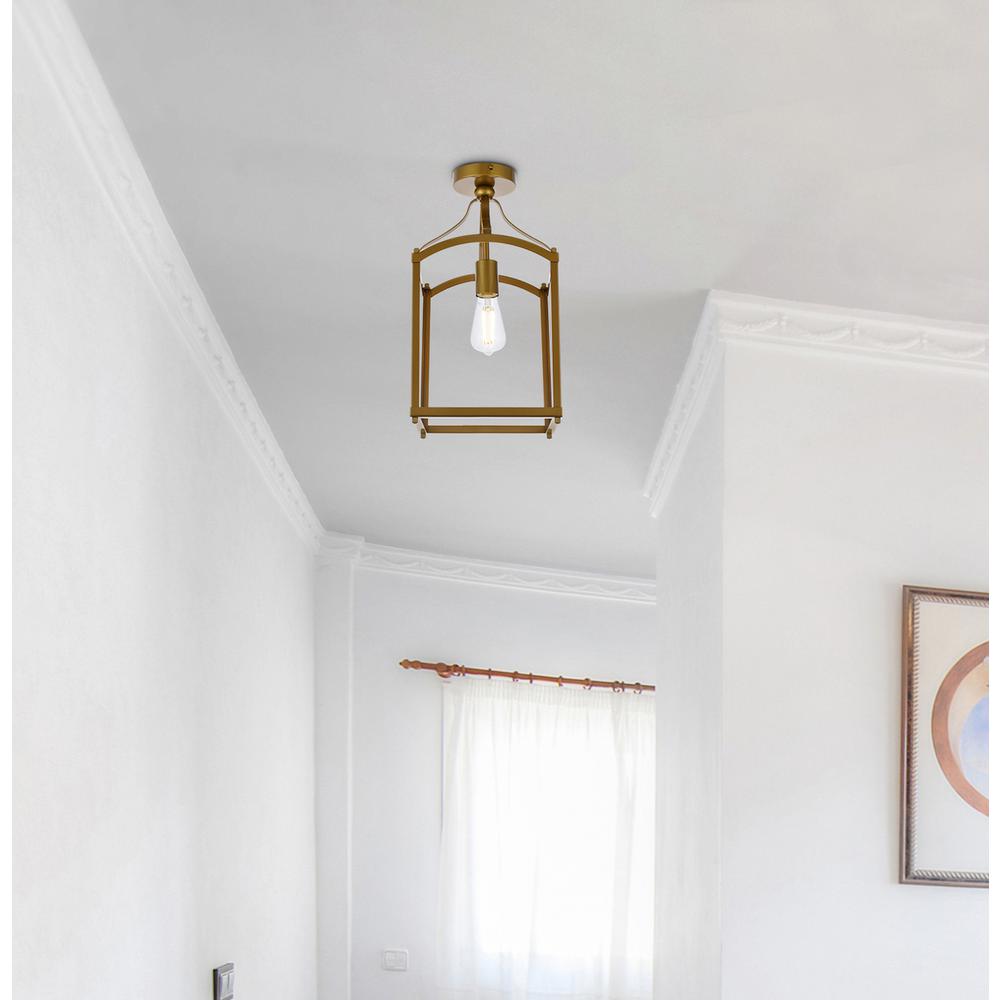 Janet 1 light flush mount in brass