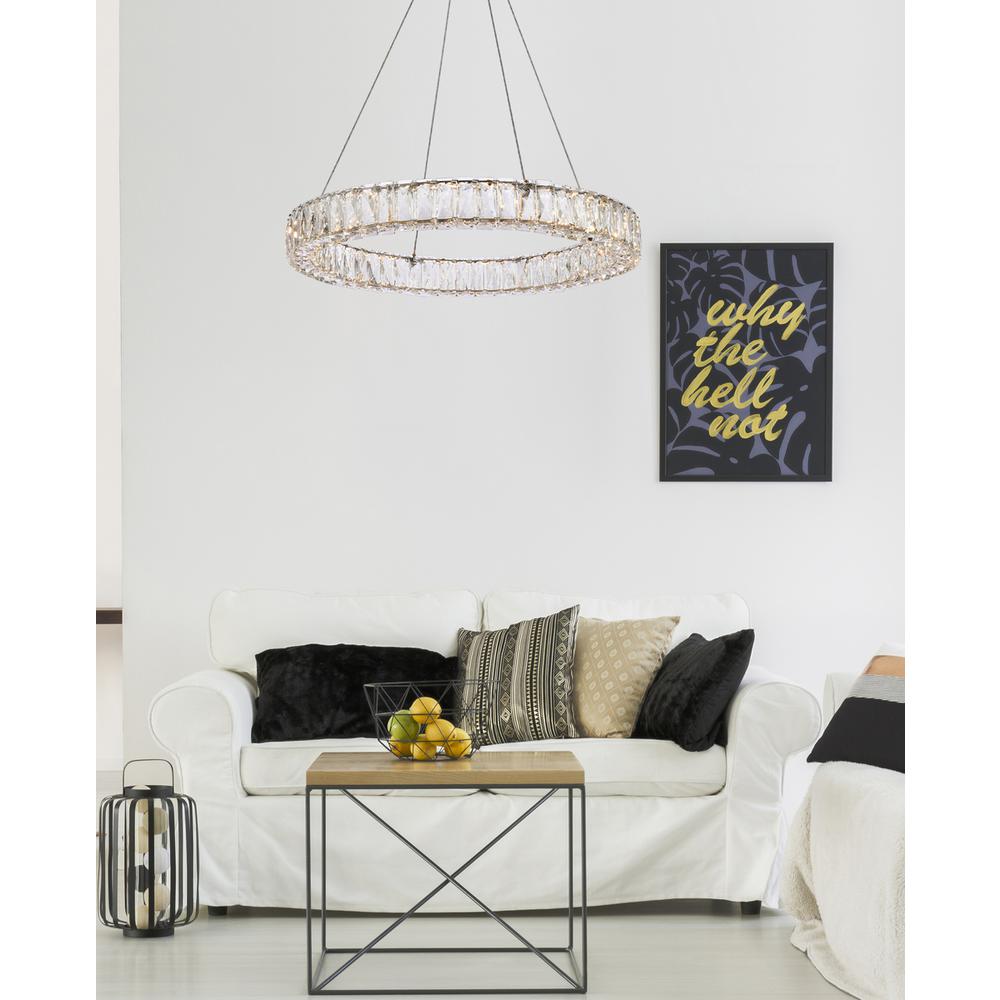 Monroe 26 inch LED round Single pendant in gold