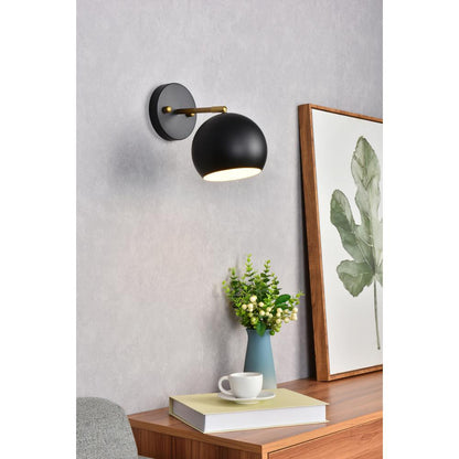 Othello 1 light black and brass wall sconce