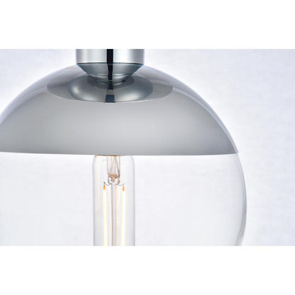 Eclipse 1 Light Chrome Flush Mount With Clear Glass