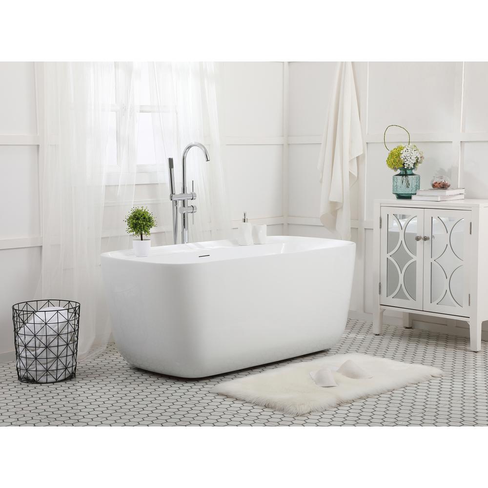 59 inch soaking bathtub in glossy white