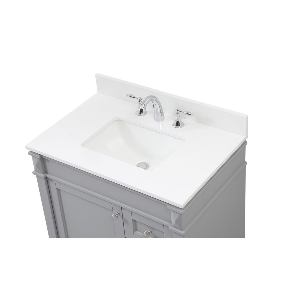 32 inch Single bathroom vanity in grey with backsplash