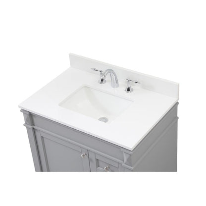32 inch Single bathroom vanity in grey with backsplash
