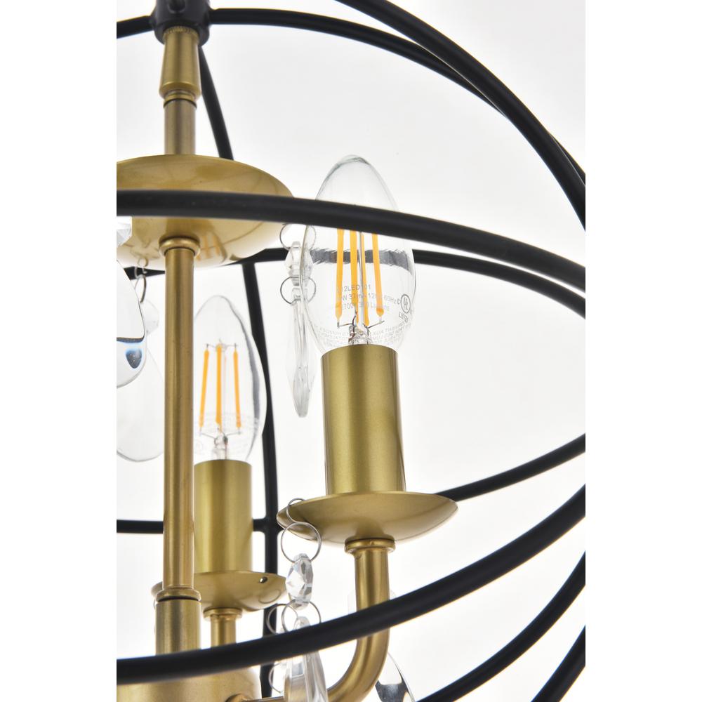 Wallace 3 light Matte Black and Brass Pendant