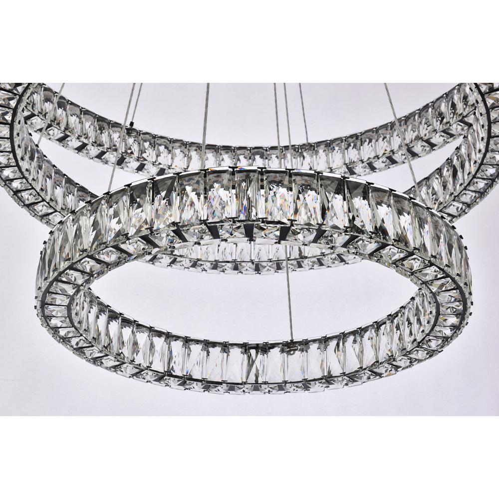 Monroe 41 inch LED triple ring chandelier in black