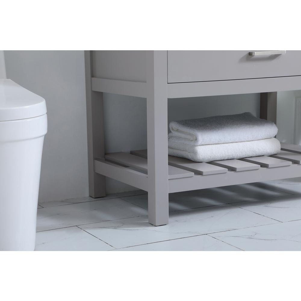 36 inch Single bathroom vanity in grey with backsplash