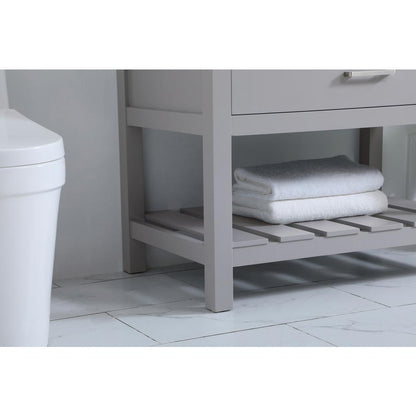 36 inch Single bathroom vanity in grey with backsplash