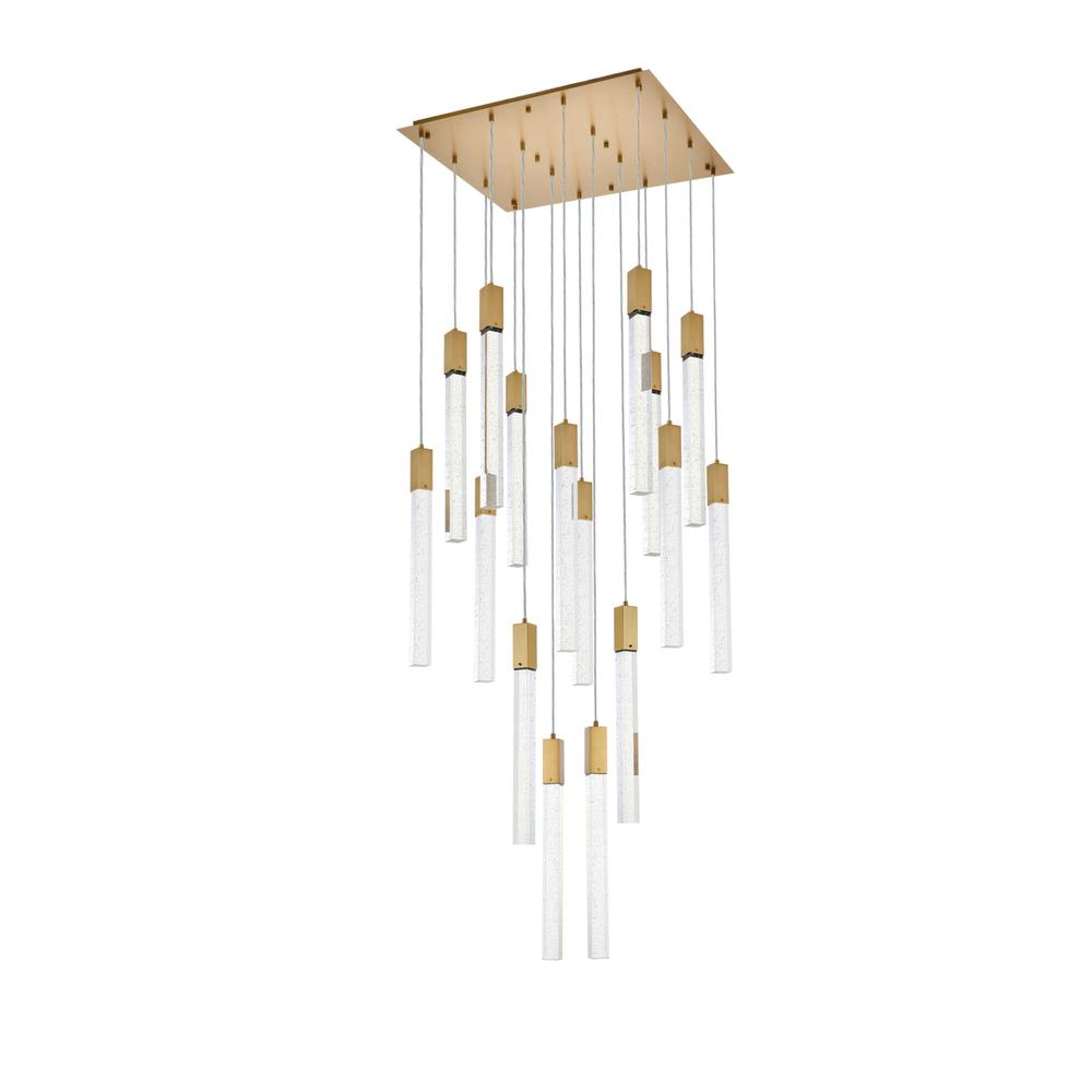 Weston 16 lights pendant in satin gold