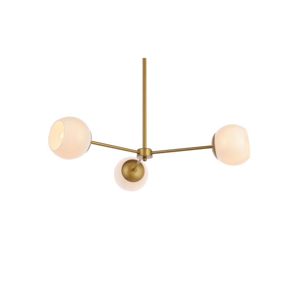 Briggs 32 inch pendant in brass with white shade