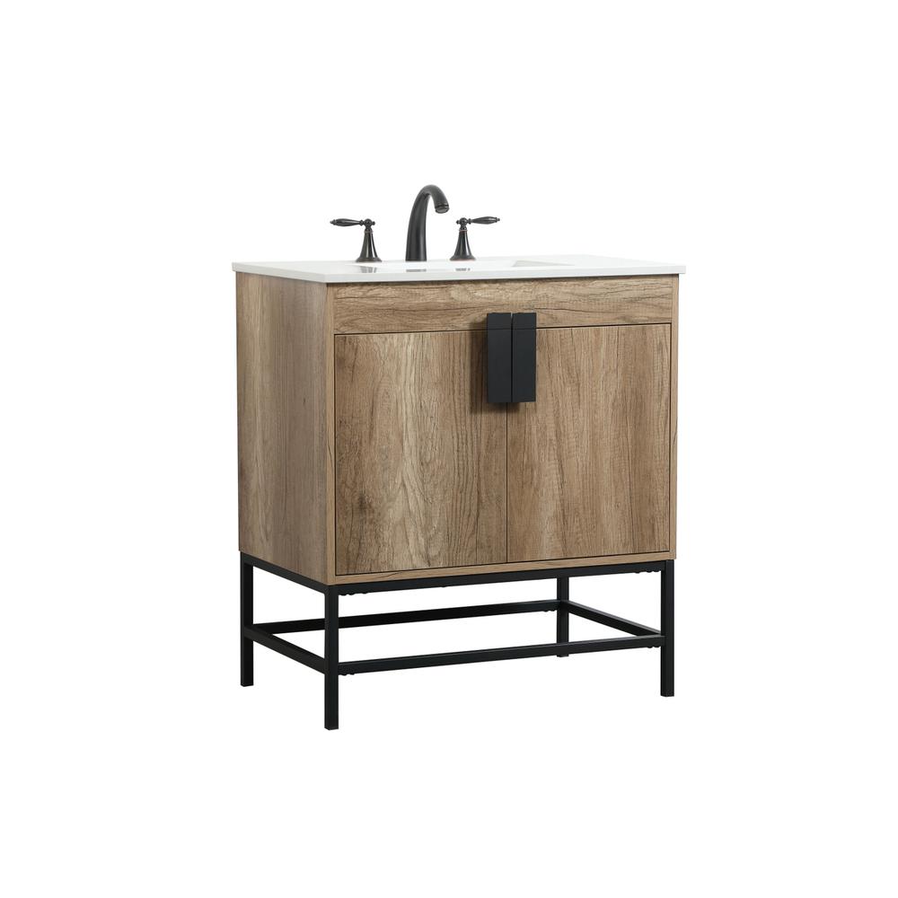 30 inch Single bathroom vanity in natural oak