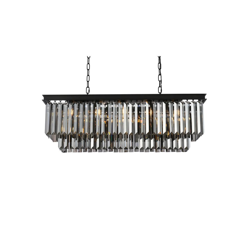 Sydney 12 light Matte Black Chandelier Silver Shade (Grey) Royal Cut Crystal