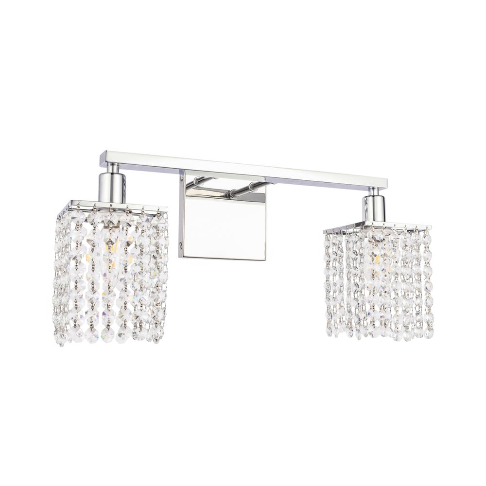 Phineas 2 light Chrome and Clear Crystals wall sconce