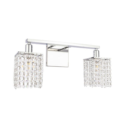 Phineas 2 light Chrome and Clear Crystals wall sconce