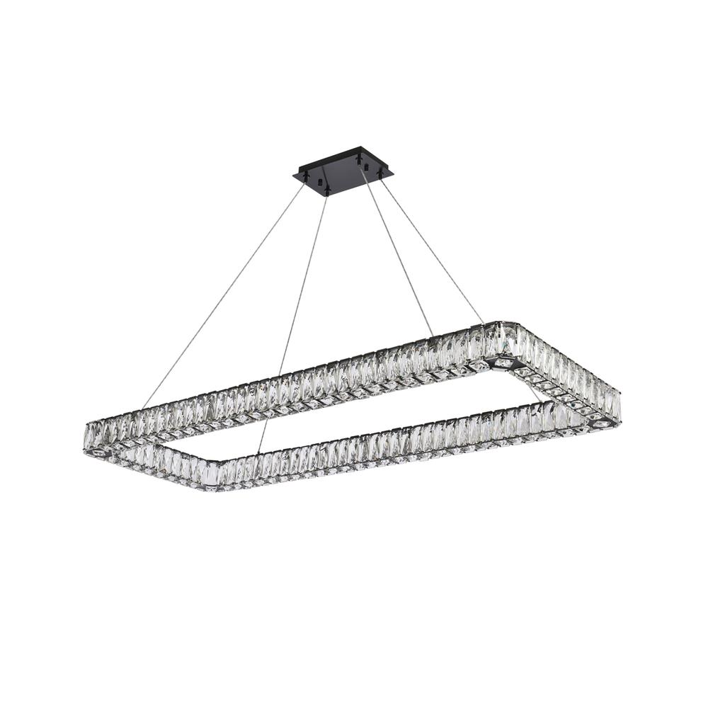 Monroe 50 inch LED Single rectangle pendant in black