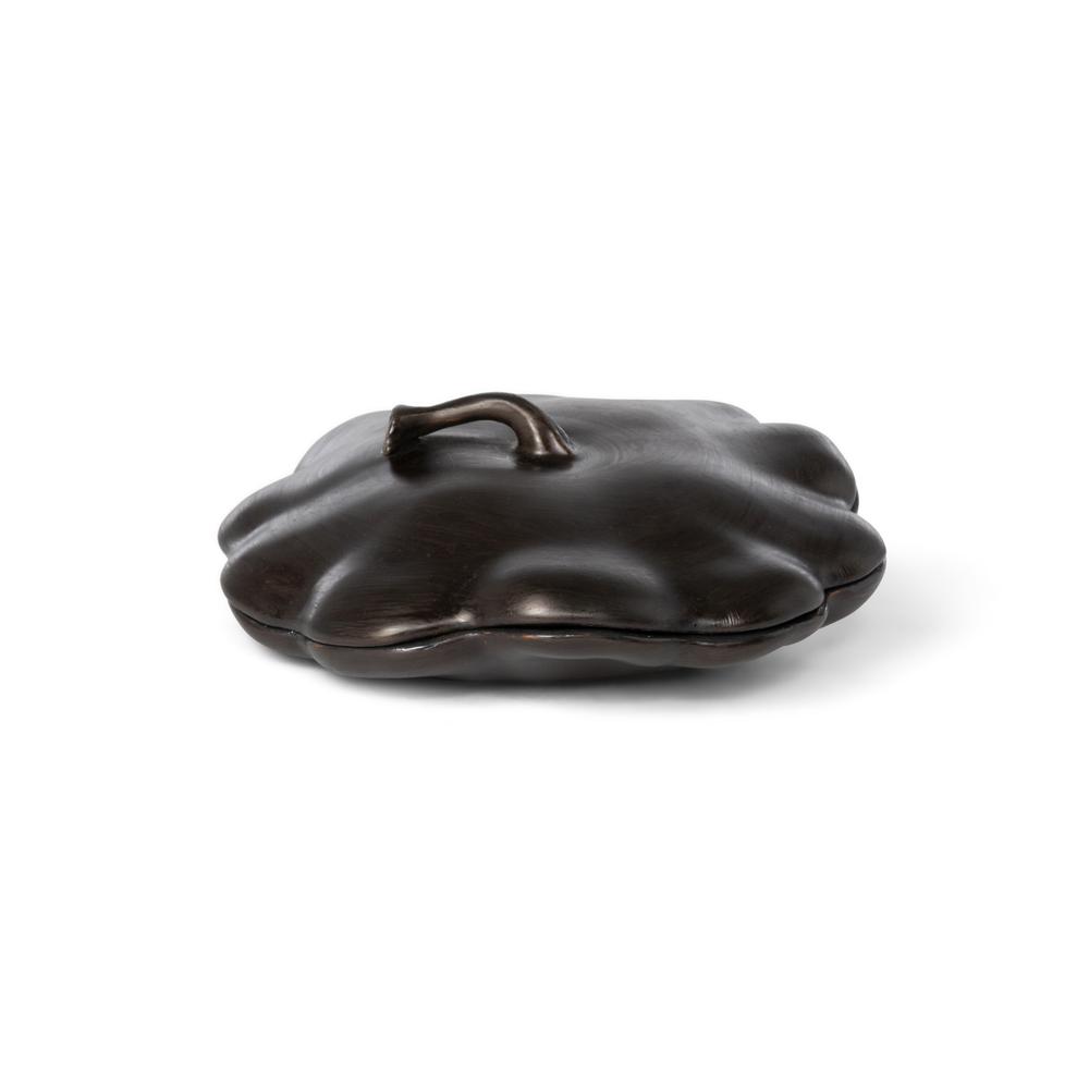 Bronze Lidded Ceramic Pumpkin Bowl, Small