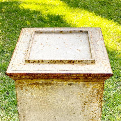 Large Metal Portico Urn w/ Tall Pedestal
