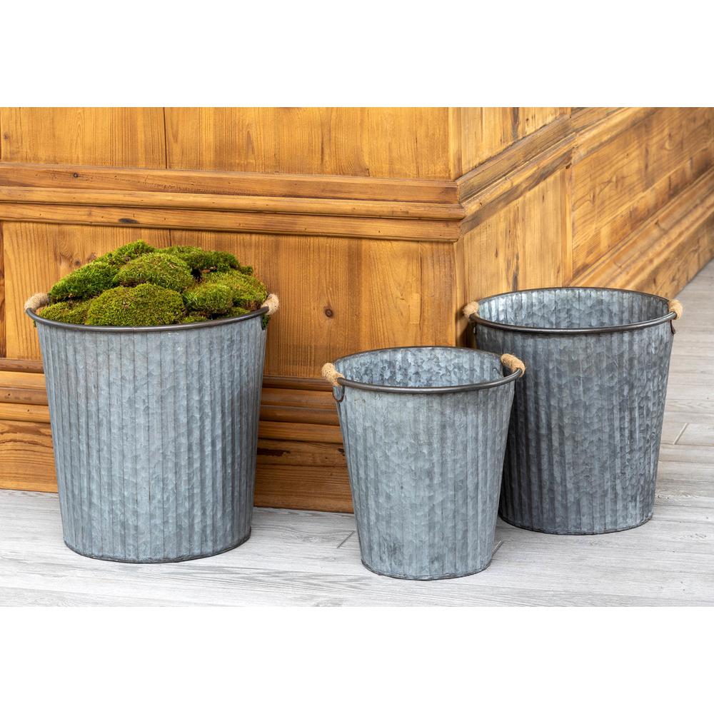 Galvanized Flower Bucket, Small