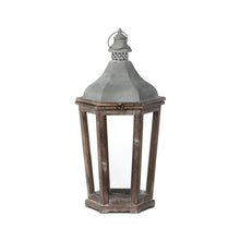 Wood & Galvanized Metal Lantern Medium