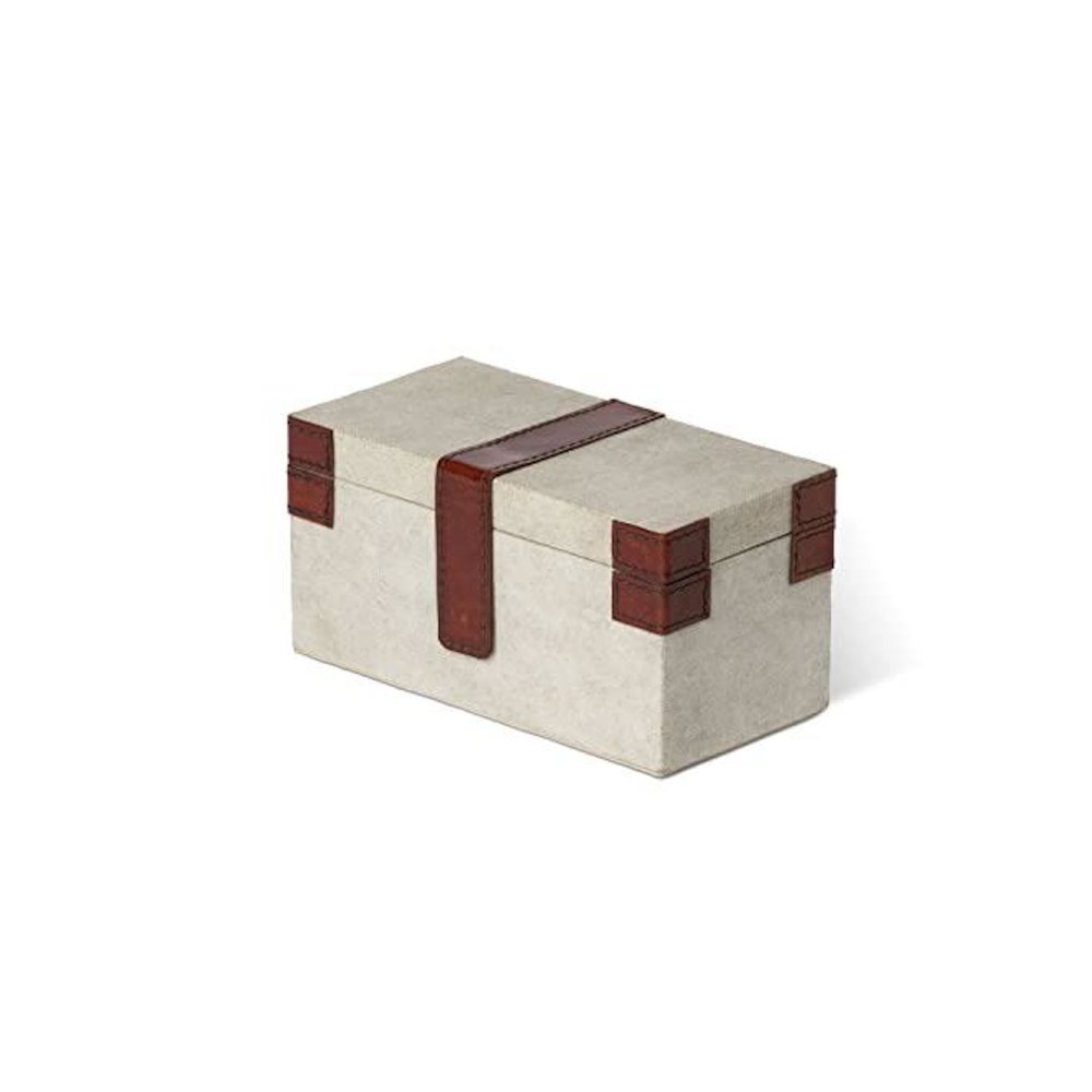 Antique Canvas Box with Genuine Leather
