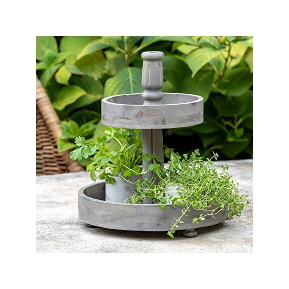 Wooden 2-Tiered Plant Stand