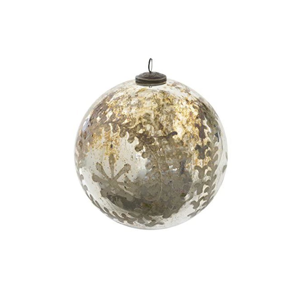 Chateau Etched Mercury Glass Ball Ornament Large