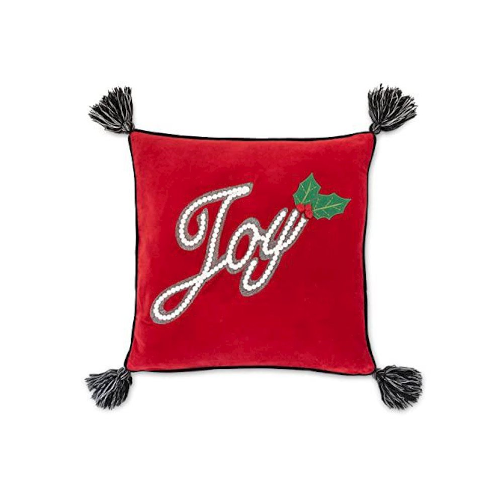 Holly Joy Velvet Pillow
