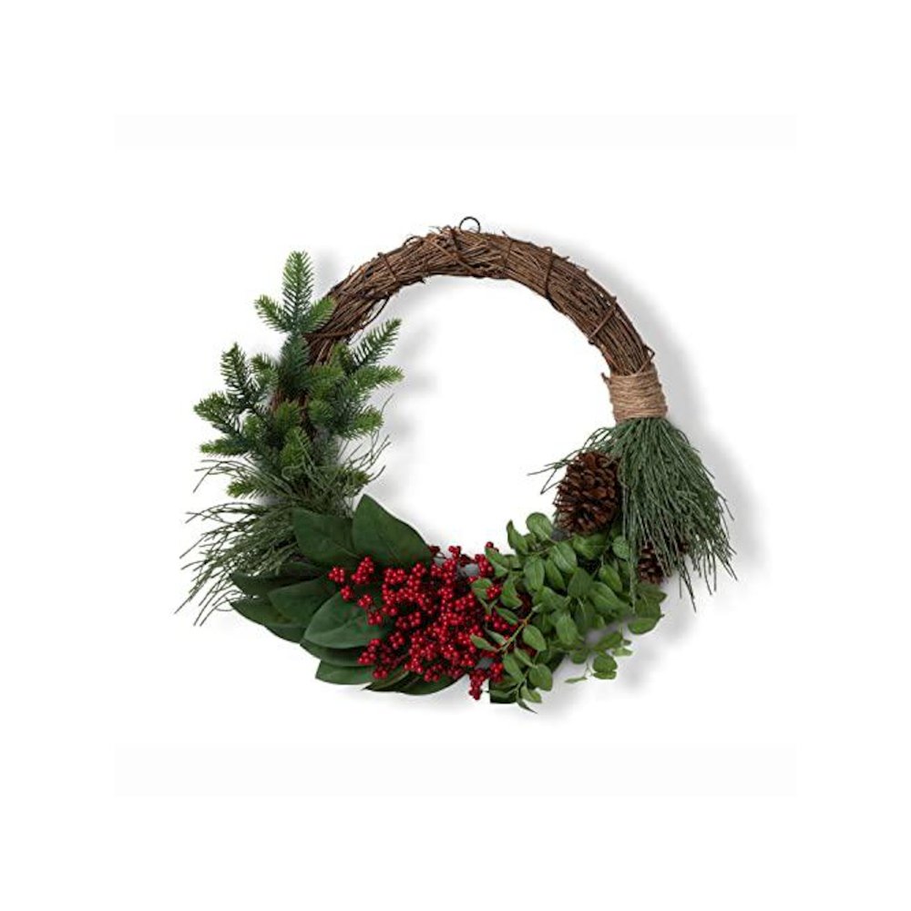 Winter Foliage and Berry Layered Vine Wreath