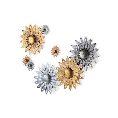 Aged Nickel Wall Sunflower, Large