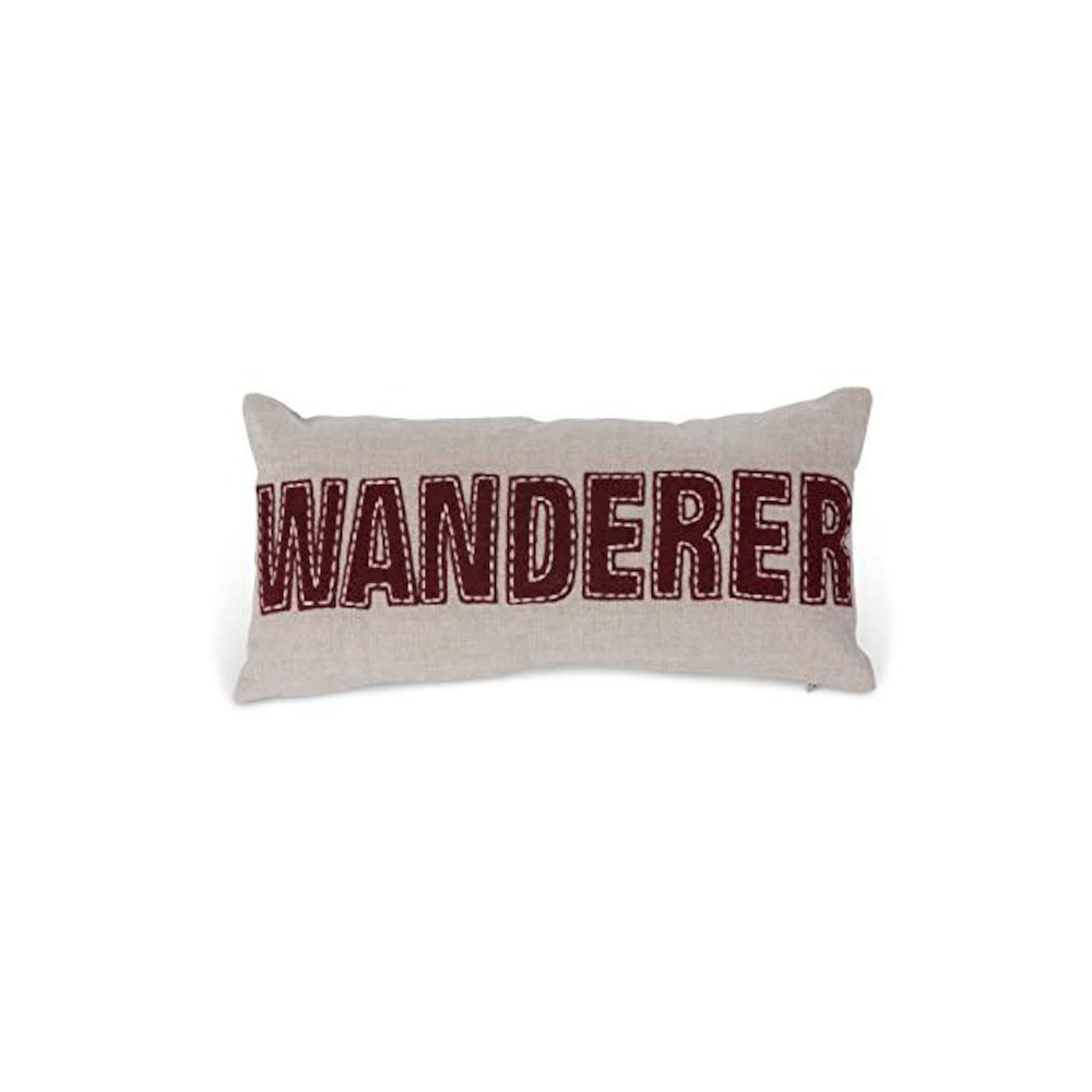 "Wanderer" Appliqued Linen Pillow