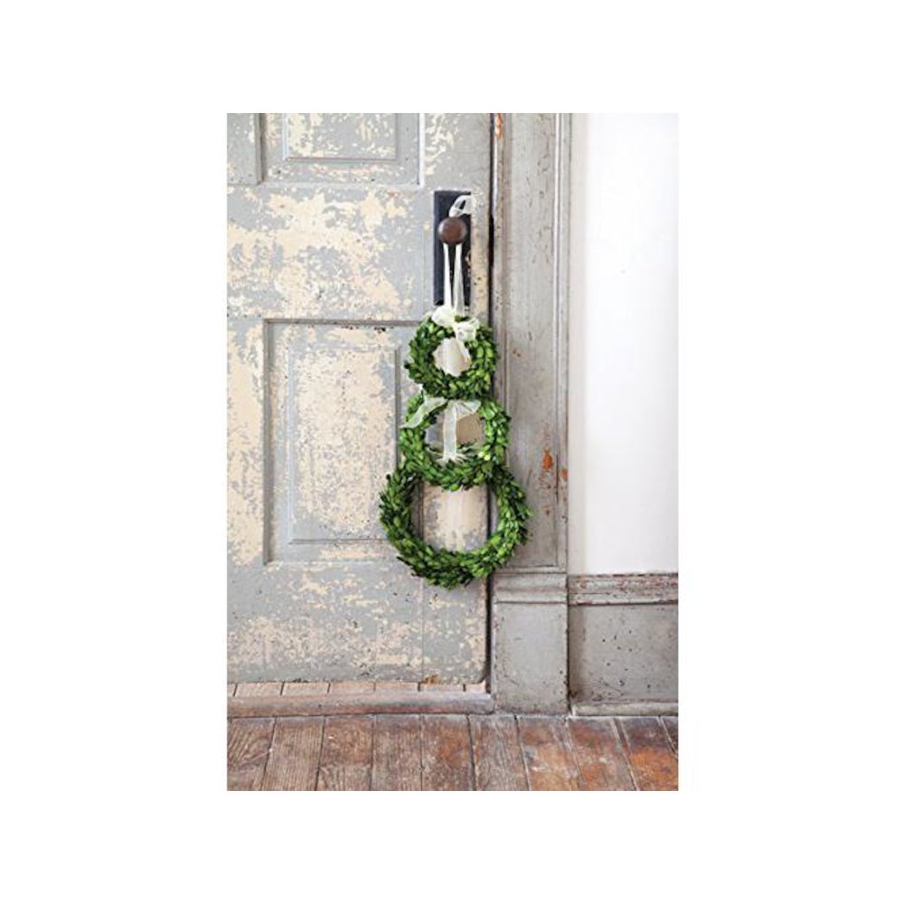 Preserved Boxwood Wreaths with Ivory Ribbon