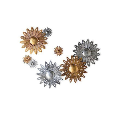 Aged Nickel Wall Sunflower, Large