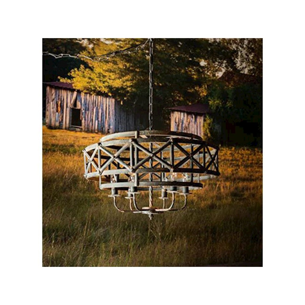 Metal Industrial Trestle Chandelier
