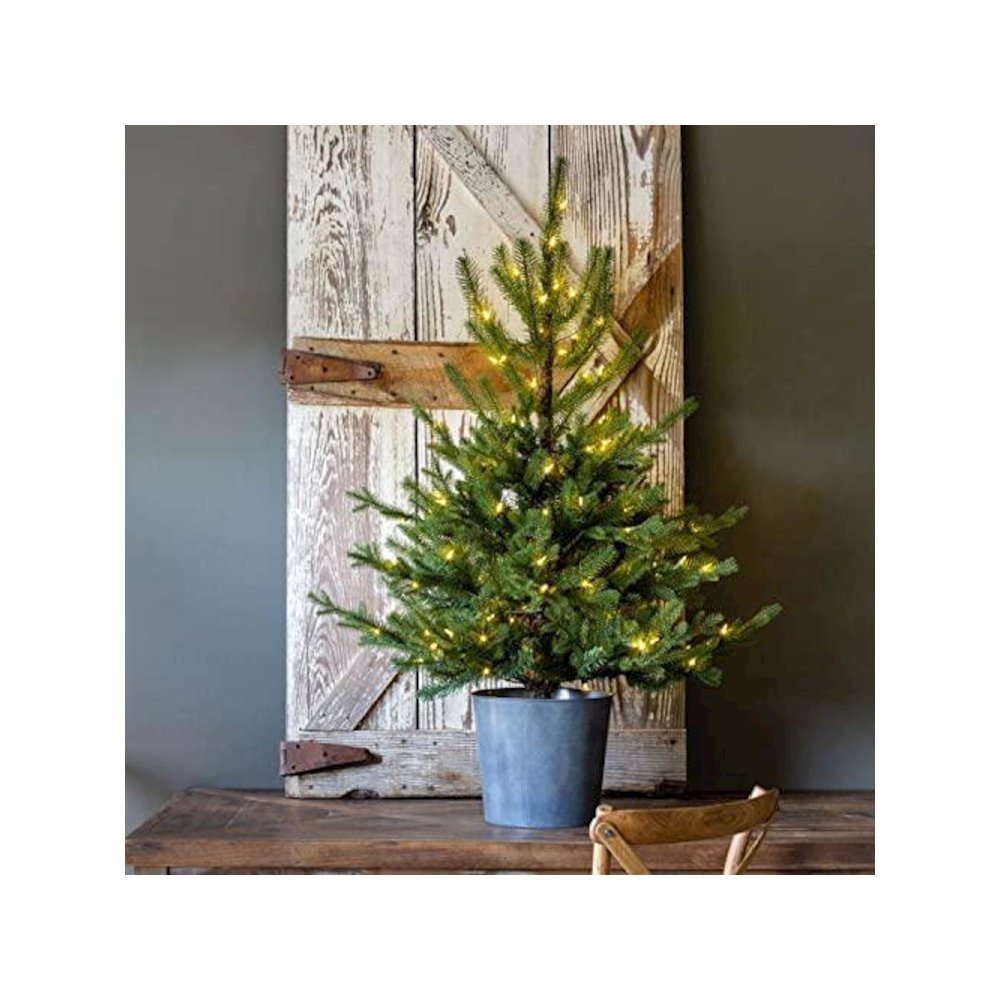 Potted Mixed Pine Porch Tree, Lighted