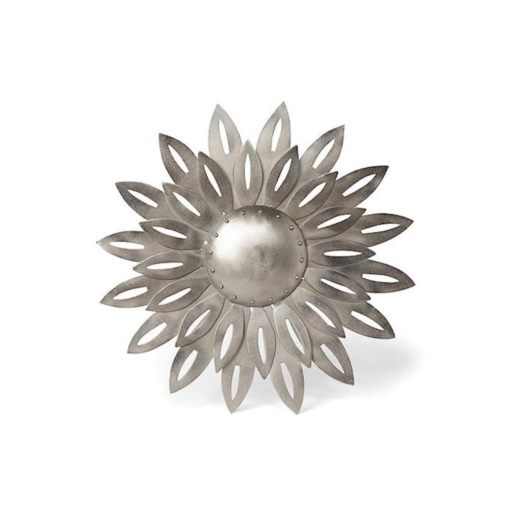Aged Nickel Wall Dahlia, Large