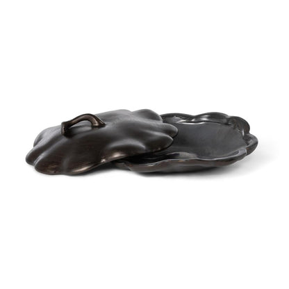 Bronze Lidded Ceramic Pumpkin Bowl, Small