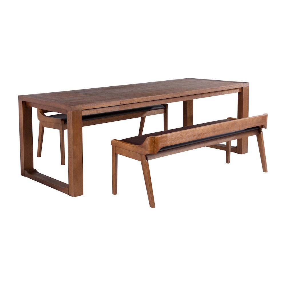Rasmus 3pc Dining Set - Chestnut Wire-Brush Finish
