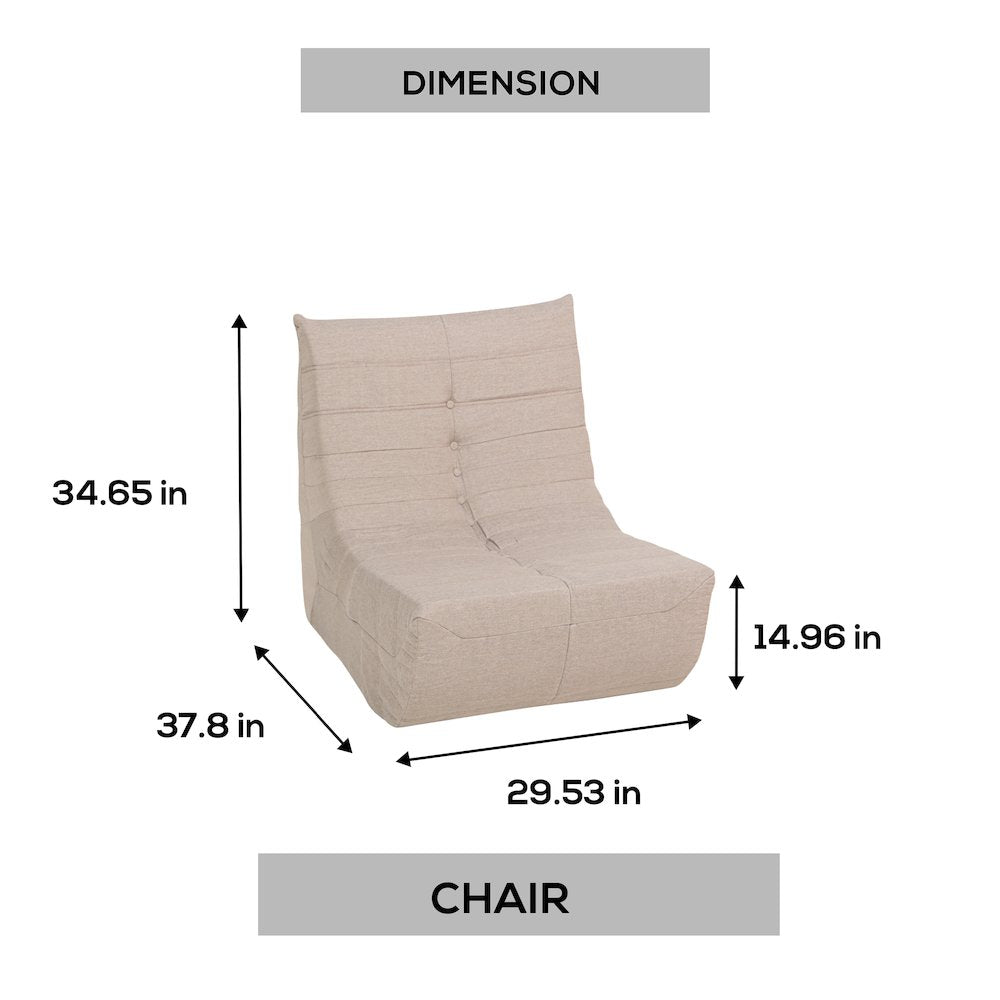 Beige Outdoor Compressed Foam Chair