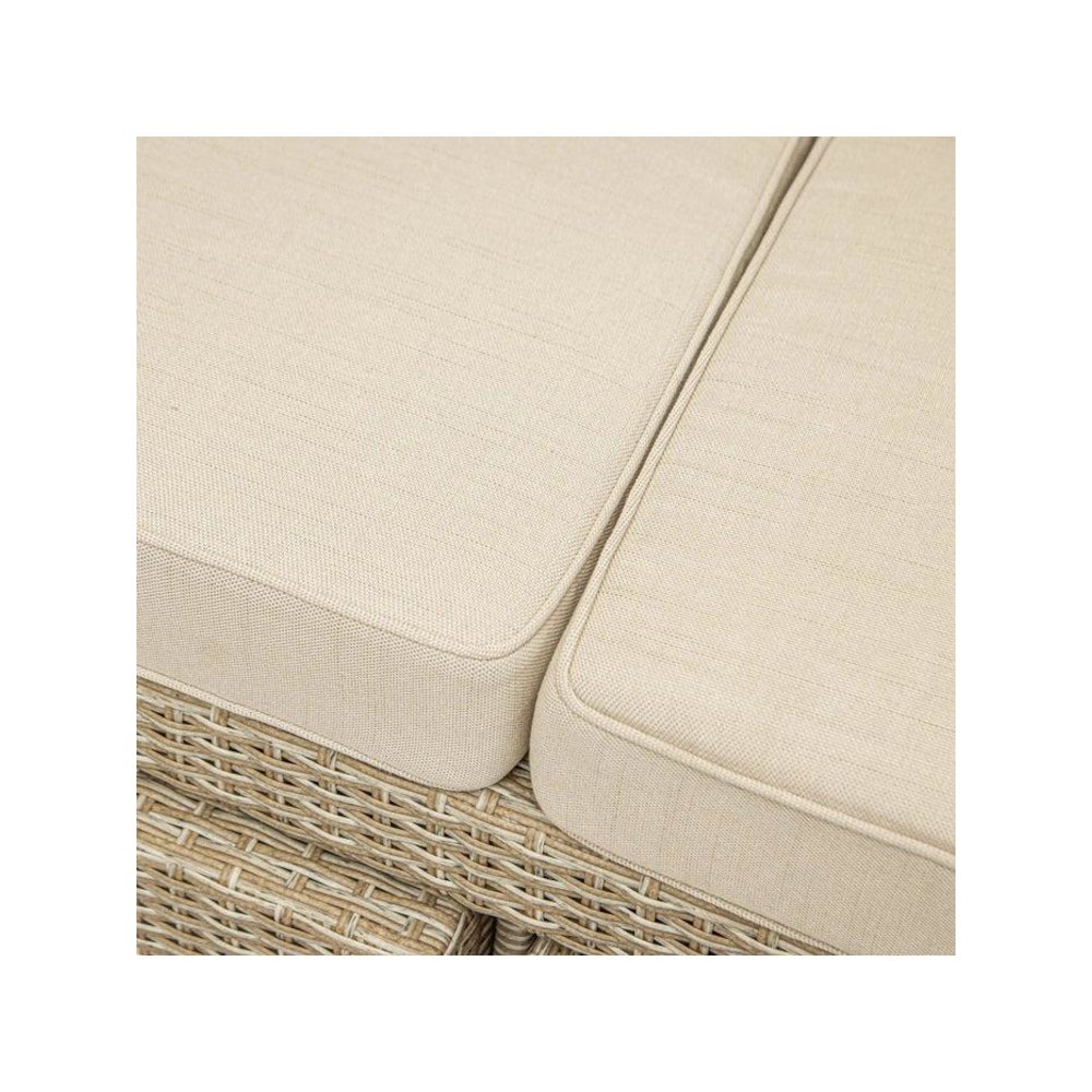 Outdoor Wicker Patio Sofa with Canopy & Ottoman Set