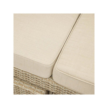Outdoor Wicker Patio Sofa with Canopy & Ottoman Set