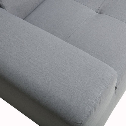 4 Place Seating  Gray Compressed Foam Sectional Sofa and Ottoman Set